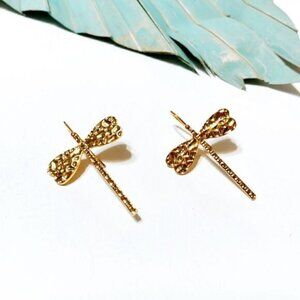 Gold  dragonfly earrings  S177